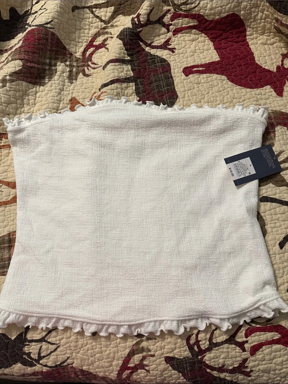 Universal Thread White Ruffle Tube Top